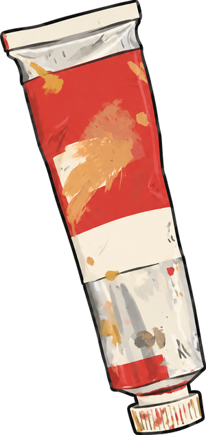 Tubo de tinta vermelha